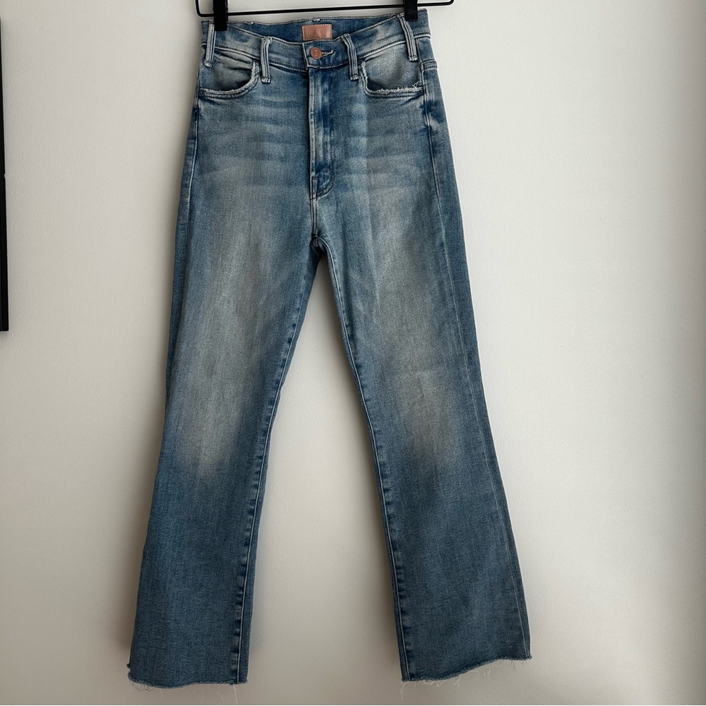 Mother The Hustler Ankle Fray Jeans Size 25 Light Wash